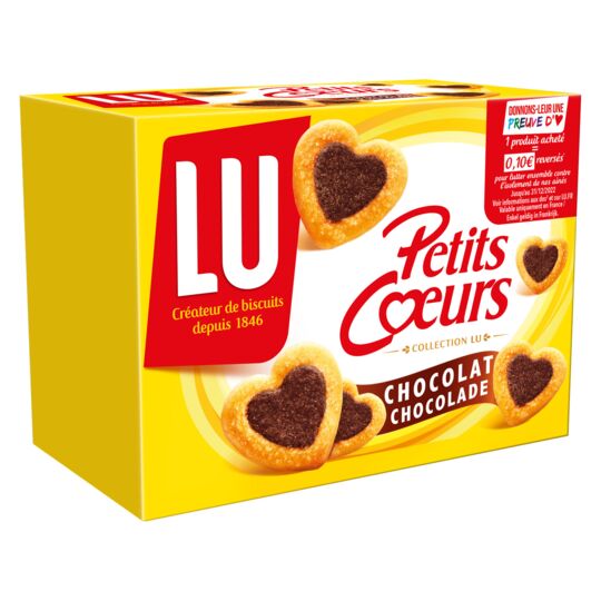 LU - Petits Coeurs Chocolate Cookies, 125g (4.4oz)