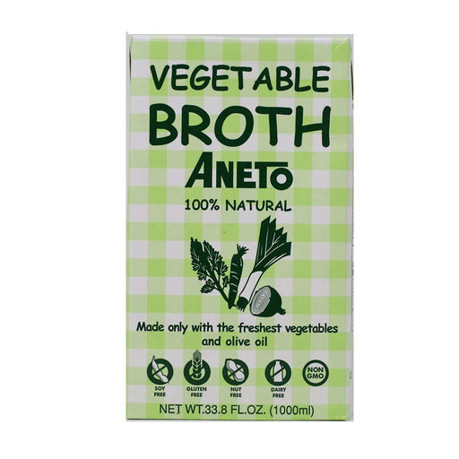 Aneto - 100% Natural Vegetable Broth, 33.8 fl oz (1000ml) - myPanier