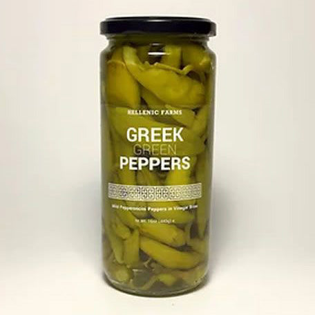 Hellenic Farms - Greek Green Peppers, 15.5oz (439g) Jar - myPanier