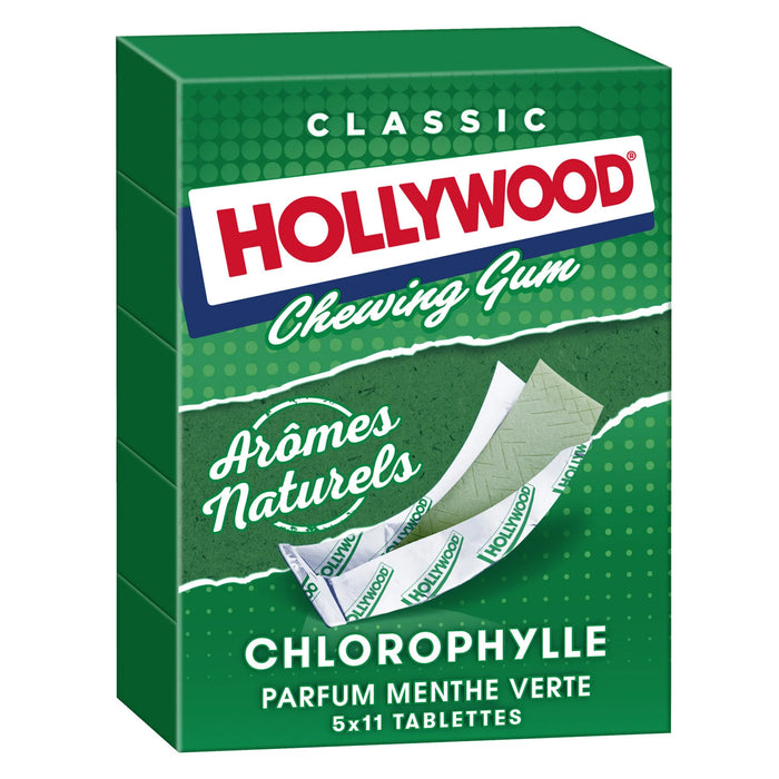 Hollywood - Chewing-gum à la menthe, paquet de 11 bâtonnets, 155 g