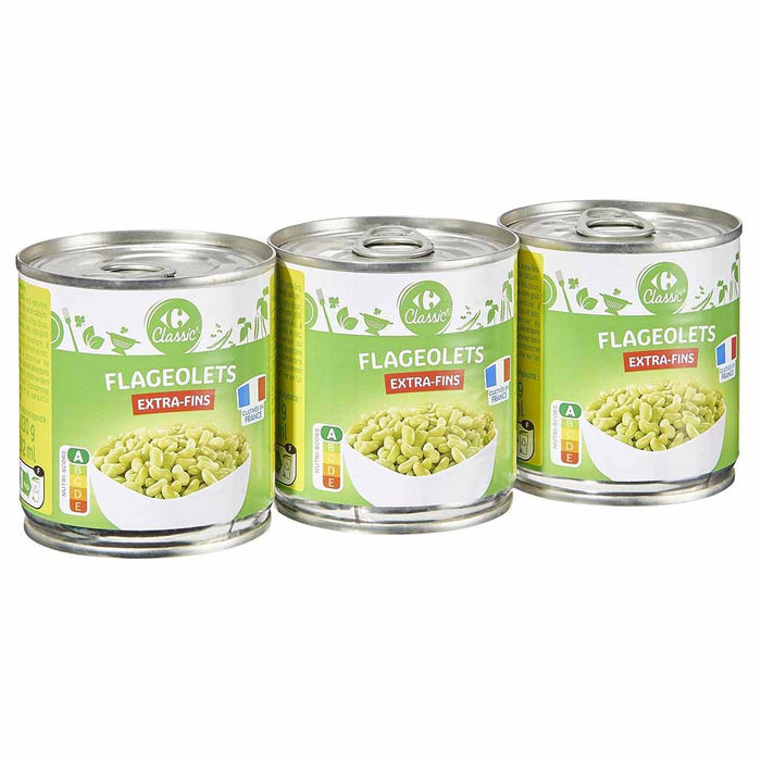 Classic Extra Fine Green Flageolets, 3x200g Tins