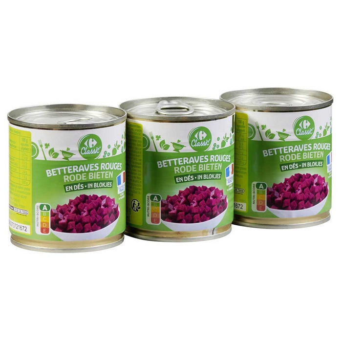 Classic French Diced Beets, 3x200g Tins