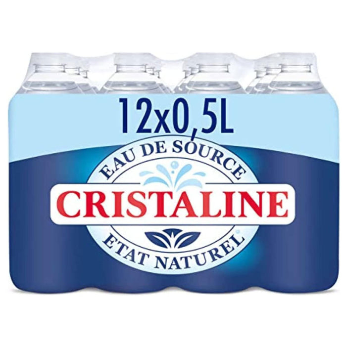 Eau de source minérale naturelle Cristaline, 12 bouteilles de 0,5 L