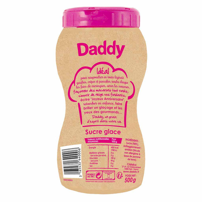 Daddy - Sucre Glace, Bouteille de 500 g (17,6 oz)