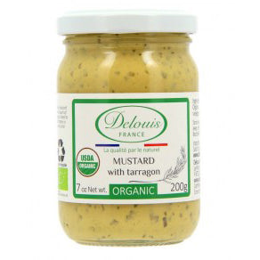 Moutarde à l'estragon biologique Delouis, pot de 200 g (7 oz)