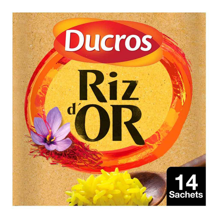 Ducros - Assaisonnement Riz d'Or (Riz Doré) avec 3% Safran, 14 x Sachets 8,4g