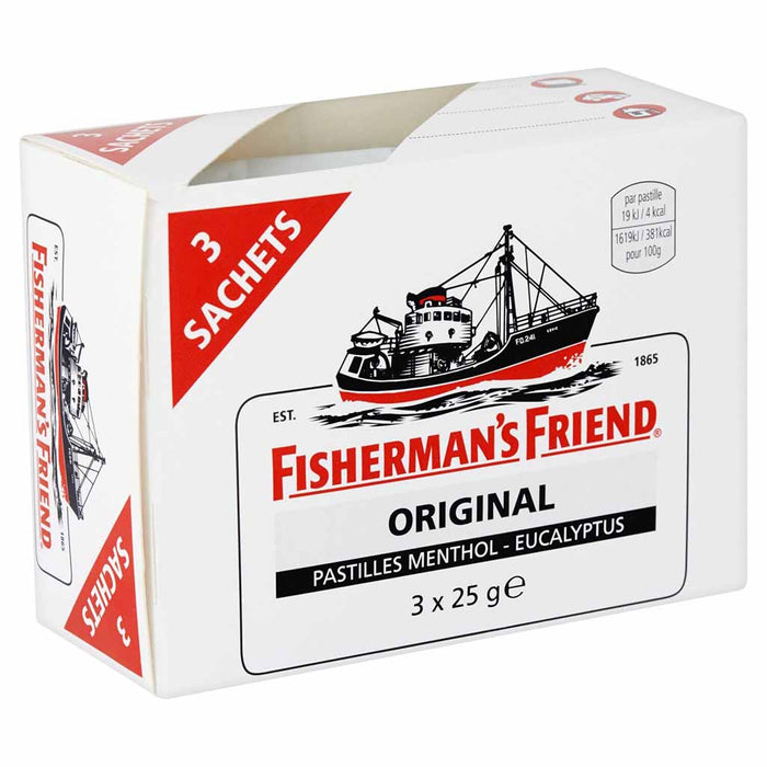 Fisherman's Friend - Bonbons à l'eucalyptus et au menthol, paquet de 3 x 25 g