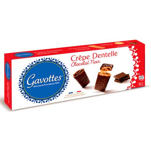 Gavottes - Biscuits Crêpe Dentelle au Chocolat Noir, 90g (3.2oz)