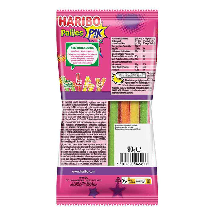 Haribo - Pailles (Straws) PIK Candies, 180g (6.3oz) Bag