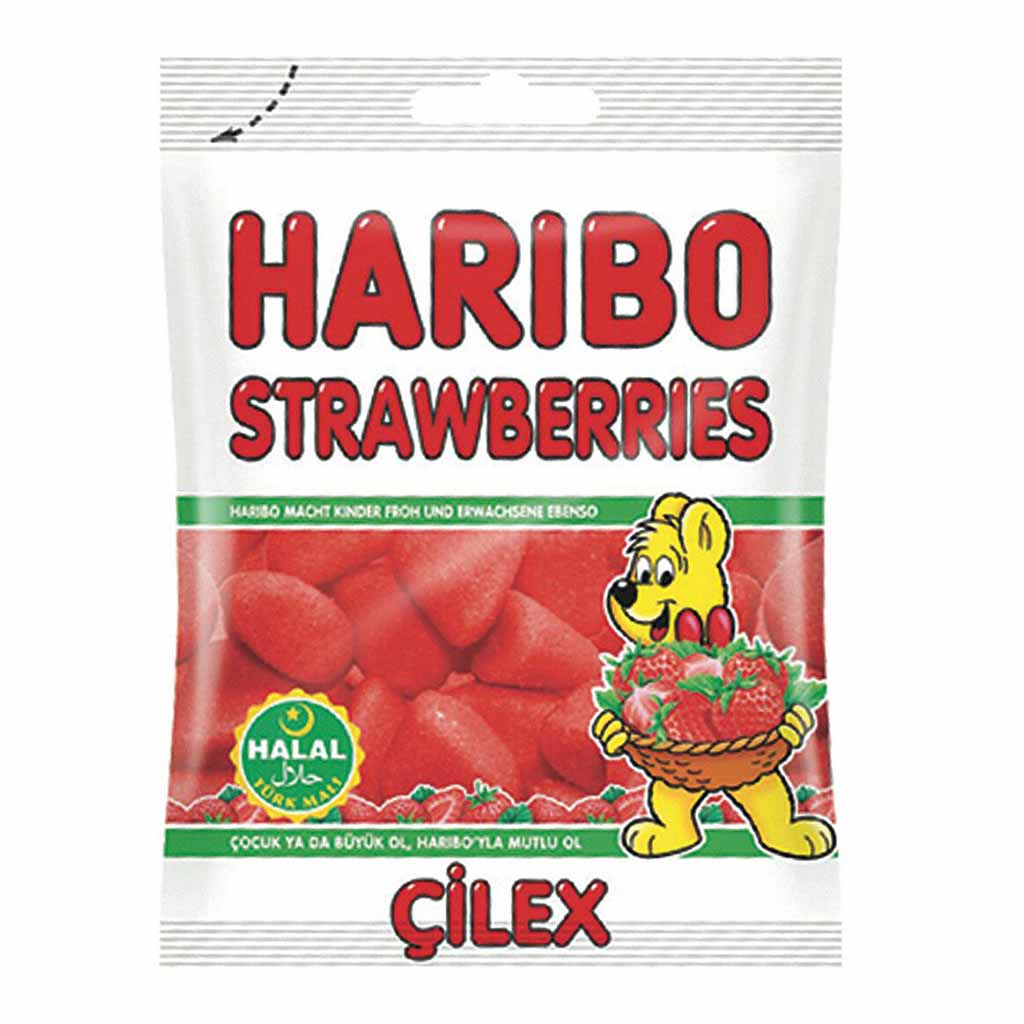 Haribo - Tagada Strawberries Halal Candies, Pocket Size 80g (2.8oz)