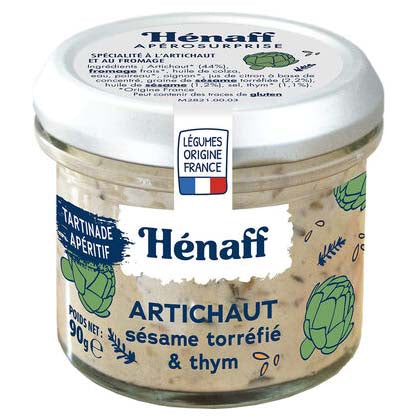 Henaff - Tartinade d'artichauts, sésame et thym, 90 g (3,1 oz)