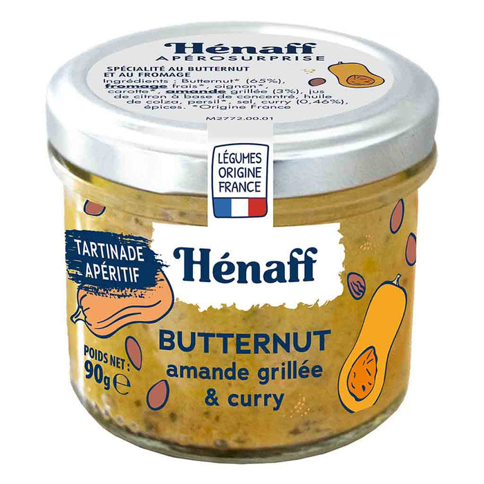 Henaff - Tartinade de butternut, amandes grillées et curry, 90 g (3,1 oz)