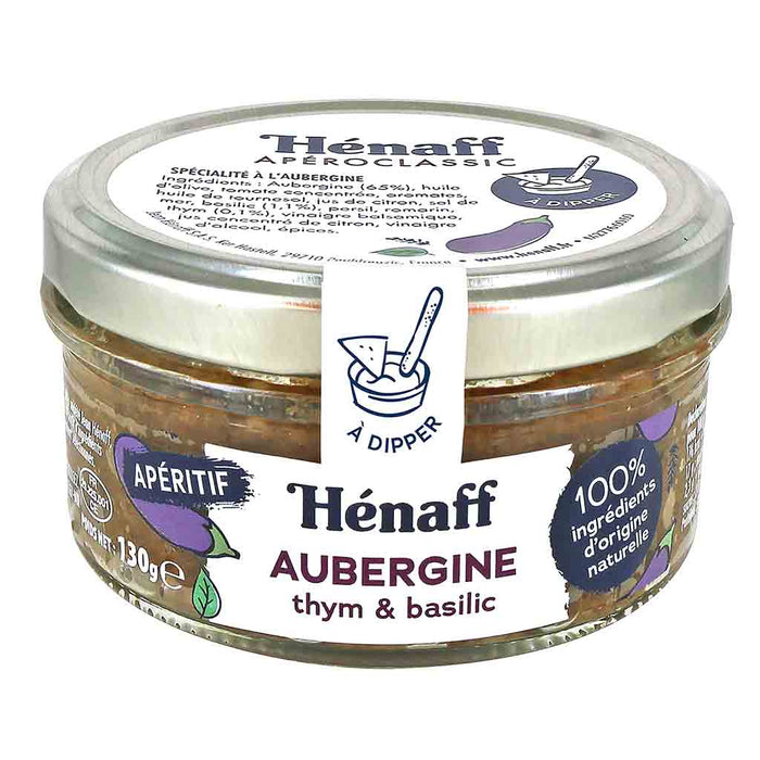 Henaff - Tartinade d'aubergines, thym et basilic, 130 g (4,5 oz)
