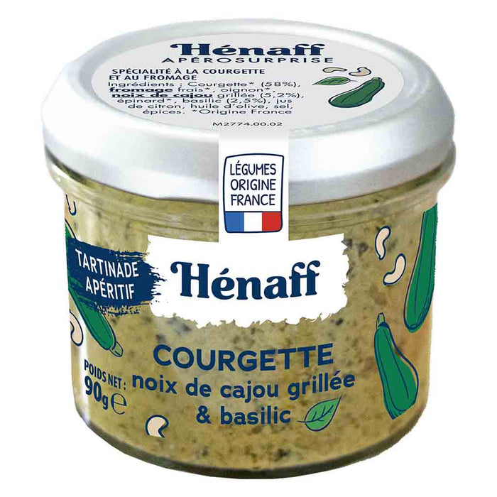 Henaff - Courgettes grillées, noix de cajou et tartinade au basilic, 90 g (3,1 oz)