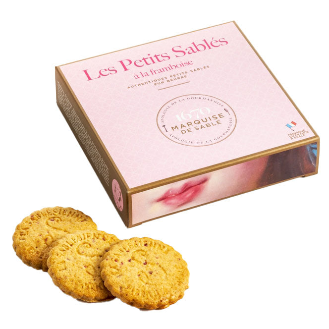 La Sablesienne - Biscuits aux Pépites de Framboise, Boîte 100g (3.5oz)