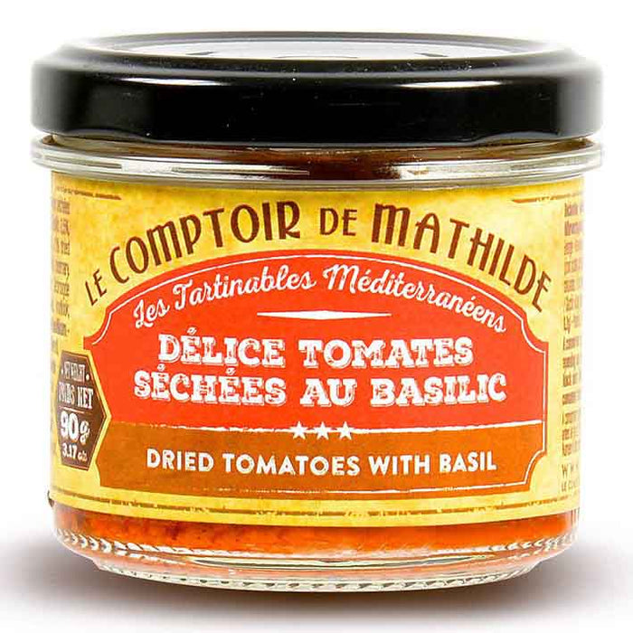 Mathilde - Dried Tomatoes with Basil, 3.17oz (90g) Jar