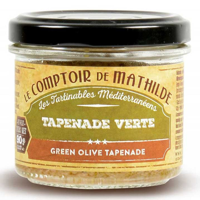 Mathilde - Green Olive Tapenade from France, 3.17oz (90g) Jar