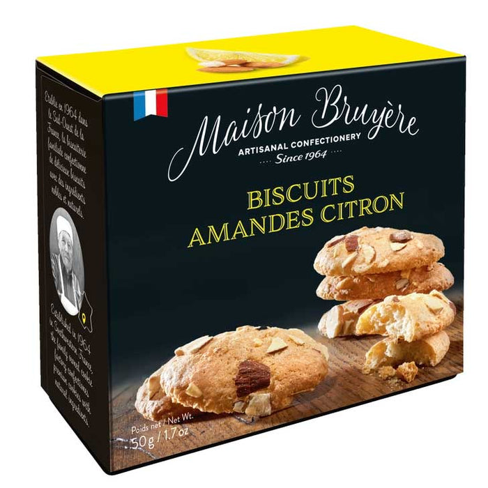 Maison Bruyère - Biscuits français aux amandes et au citron, 1,8 oz (50 g)
