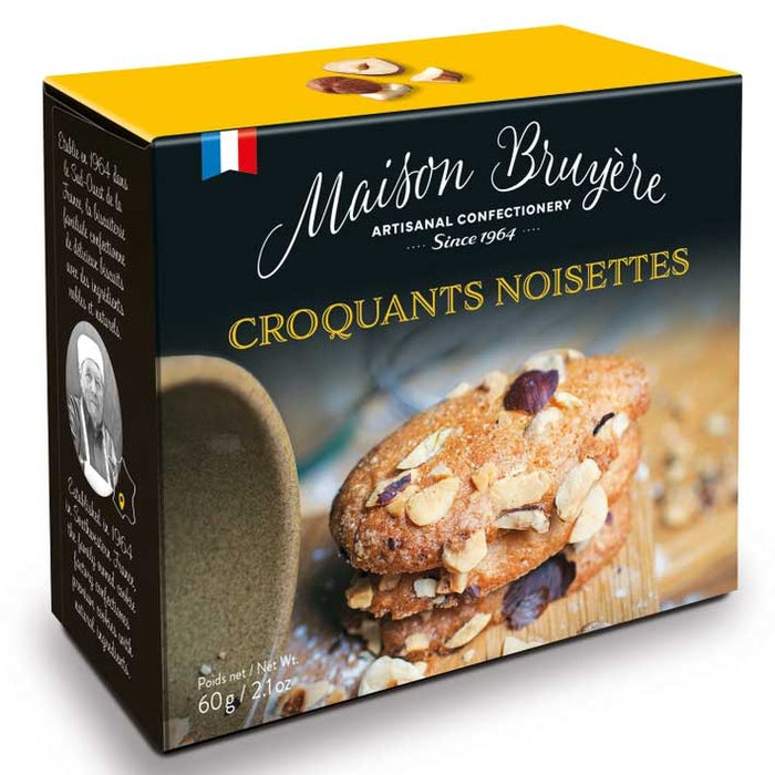 Maison Bruyère - Biscuits français croquants aux noisettes, 60g (2.1oz)