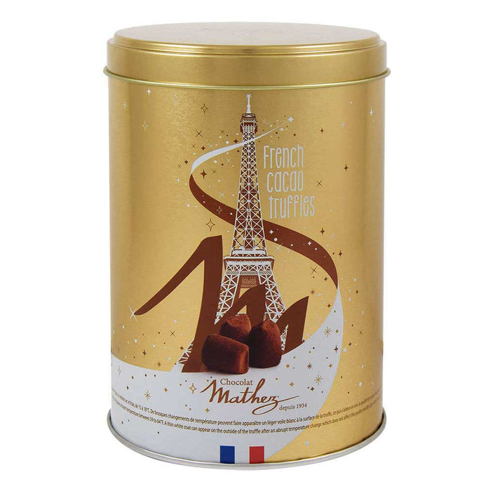 Mathez Boîte dorée à la truffe au chocolat français 17,6 oz