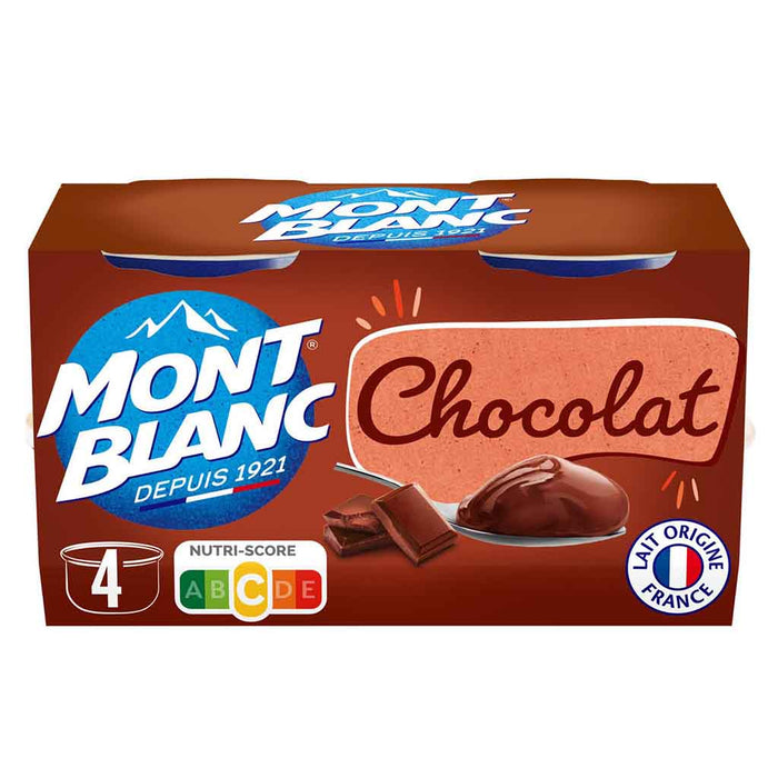 Crème dessert au chocolat Mont Blanc, 4 x 125 g (17,6 oz)
