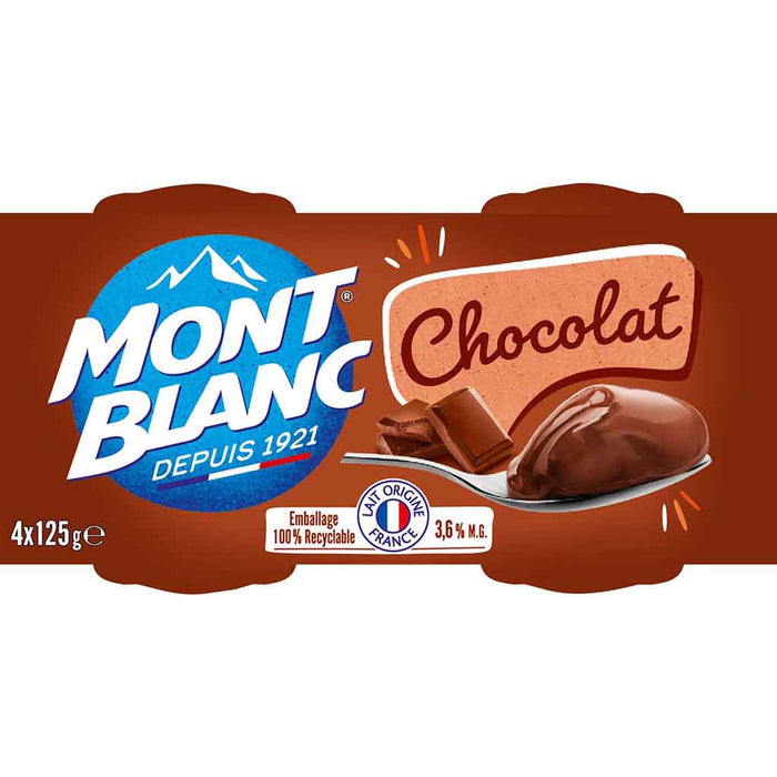 Crème dessert au chocolat Mont Blanc, 4 x 125 g (17,6 oz)
