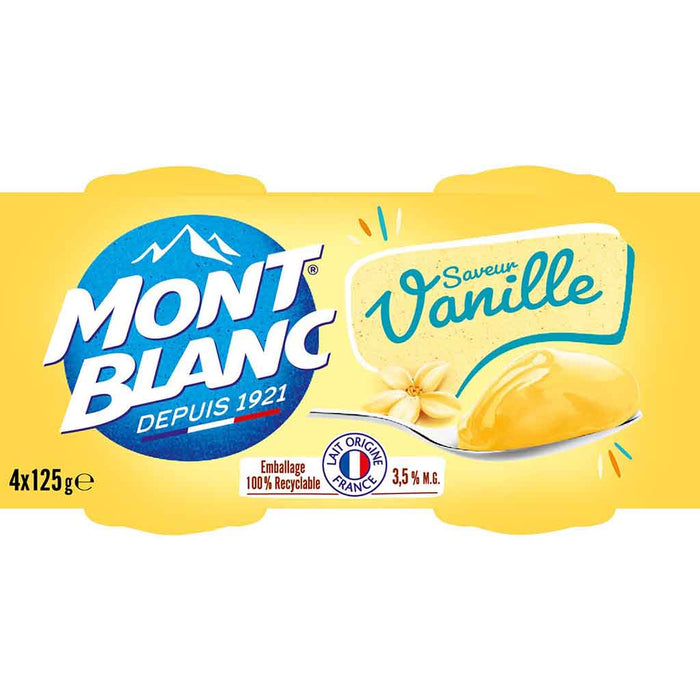 Crème dessert à la vanille du Mont Blanc, 4 x 125 g (17,6 oz)