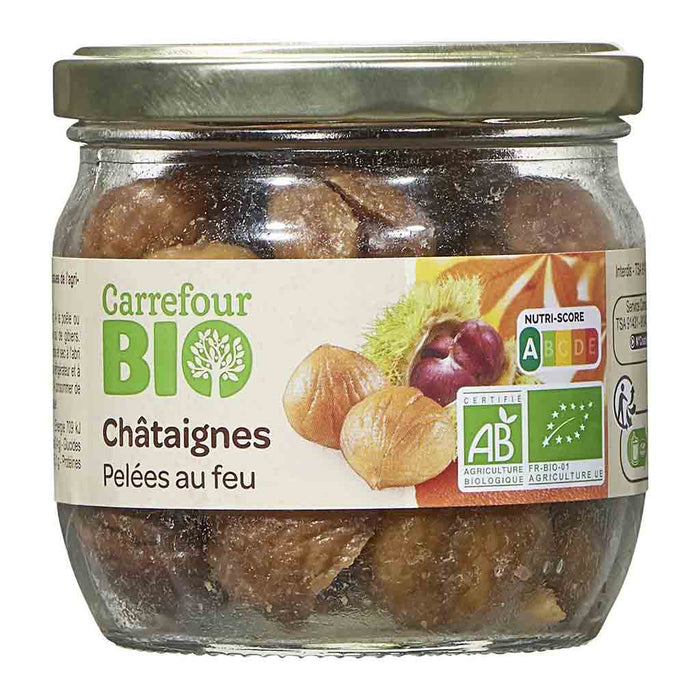 Organic Chestnuts (Chataignes) Peeled Over Fire, 370ml (12.5 fl oz) Jar