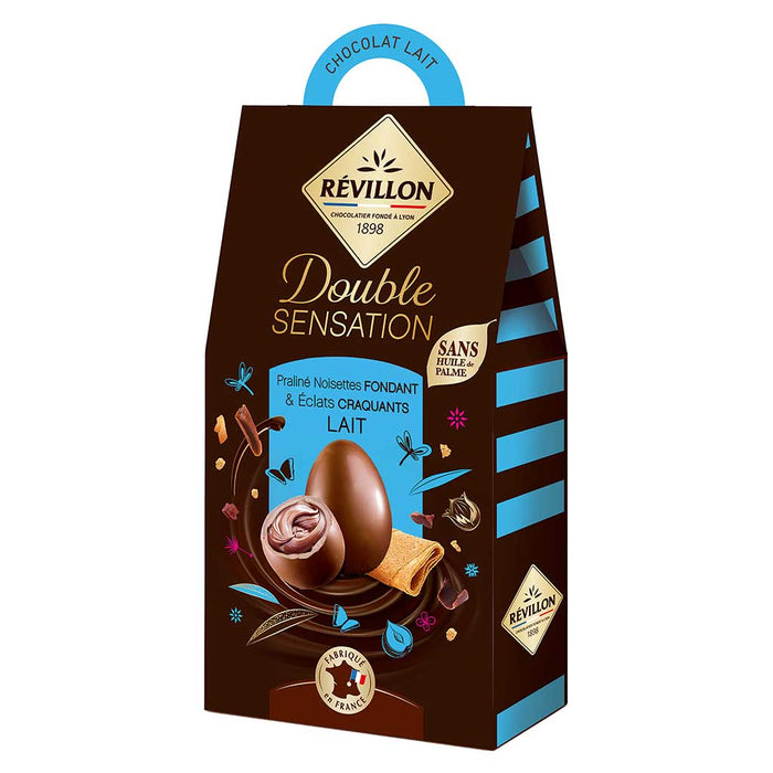 Oeufs au chocolat au lait Revillon Double Sensation, 155 g (5,4 oz)