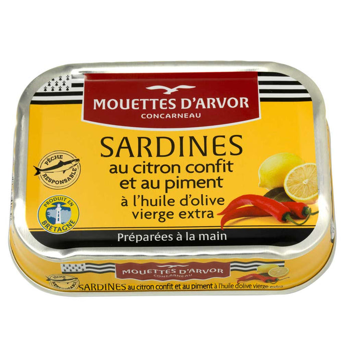 Mouettes Arvor - Sardines au Citron Confit &amp; Piment Fort, 115g (4.1oz)