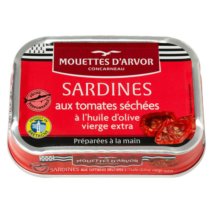 Mouettes d'Arvor - Sardines in EVOO w/ Sundried Tomatoes, 115g (4.1oz)
