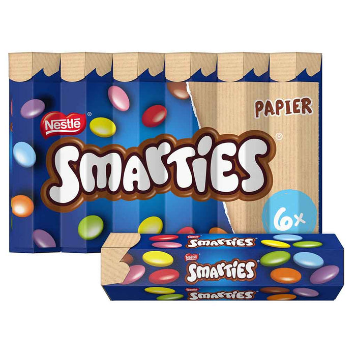 Bonbons au chocolat au lait Smarties, 6x34g (7,2oz) Hexatube