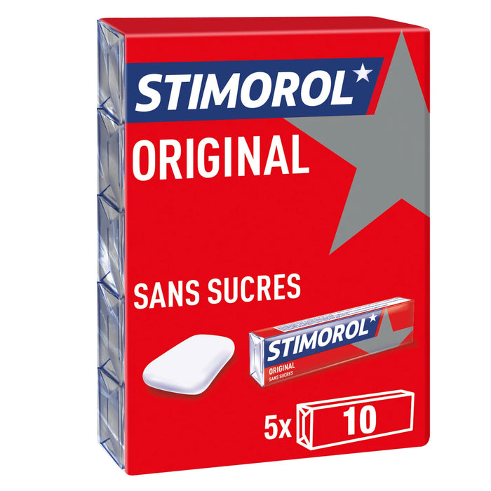 Stimorol - Gomme originale aromatisée à la réglisse sans sucre 5x10 comprimés, 70g