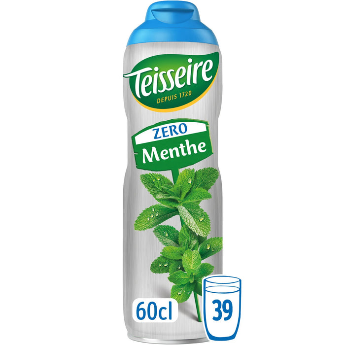 Teisseire - Mint Syrup from France with 0% Sugar, 60cl (20.3 fl oz)