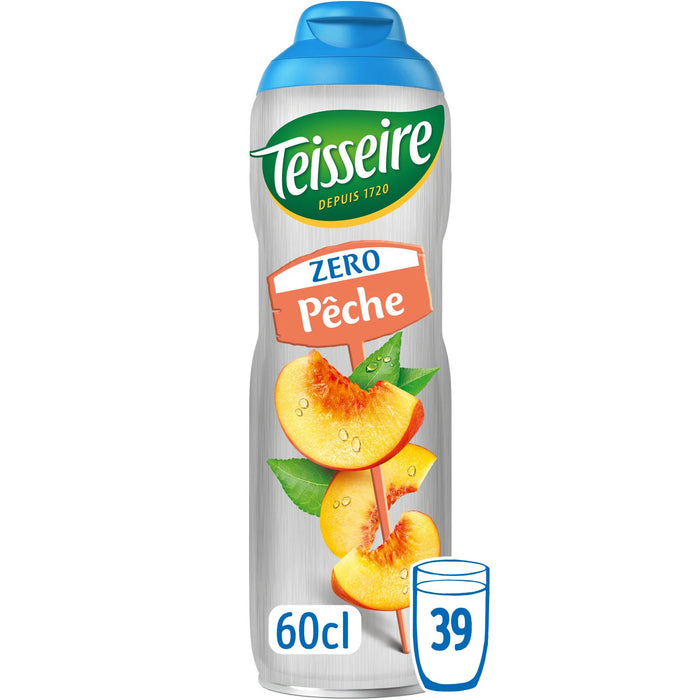 Teisseire - Peach Syrup from France with 0% Sugar, 60cl 600ml (20.3 fl oz)