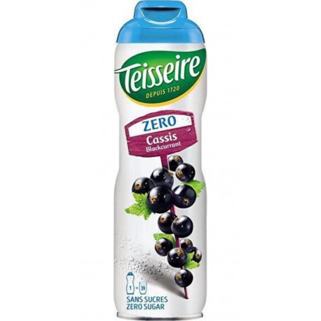 Teisseire - Blackcurrant Syrup from France with 0% Sugar, 60cl (20.3 fl oz)