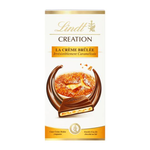 Lindt Creation Creme Brulee Cream Milk Chocolate Bar from France, 150g