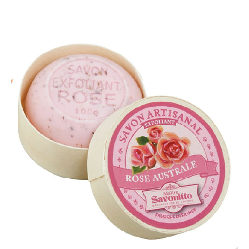 Maitre Savonitto - Rose Exfoliating Soap w/ Wooden Box - myPanier