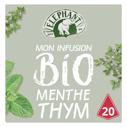 Elephant - Infusion Menthe Intense Bio Thym, 20 Sachets, 26g (1oz) -  myPanier