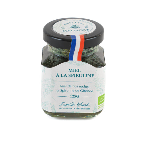 Les Abeilles de Malescot - Organic Raw Honey w/ Spirulina, 125g (4.4oz) Jar - myPanier