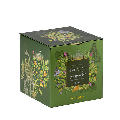 Plantasia - Organic Ginger Green Tea 24 bags, Collectible Tin 48g (1.7oz) - myPanier