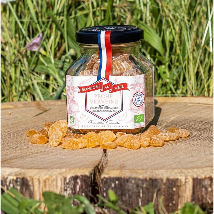 Les Abeilles de Malescot - Honey Candies Peach & Verbena, 130g (4.5oz) - myPanier
