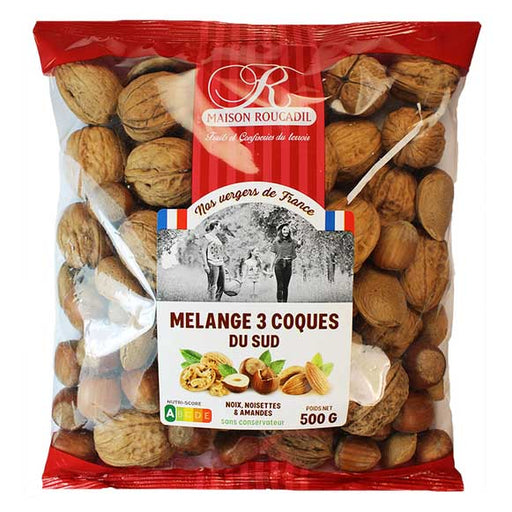 Maison Roucadil - 3 Shell Mix (Walnuts, Hazelnuts & Almonds), 500g (17.6oz) - myPanier