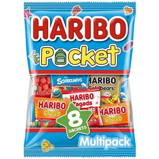 Haribo Pocket Multipack Bonbons, 8 Mini Sachets, 380g (13.5oz