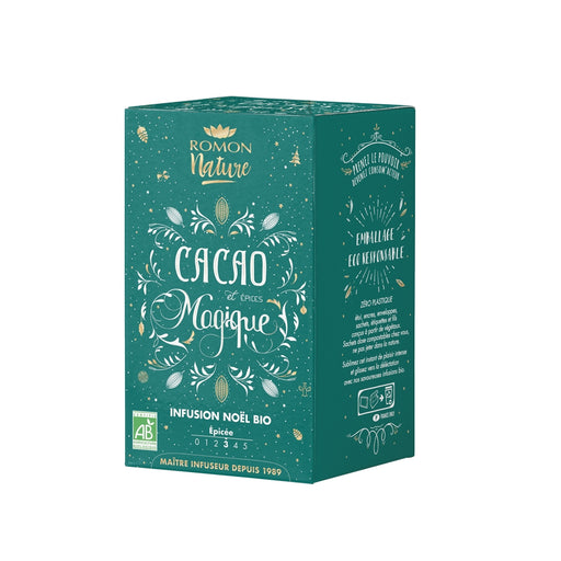 Romon Nature - Organic Magic Cacao - Christmas Infusion 18 Bags, 30.6g (1oz) - myPanier