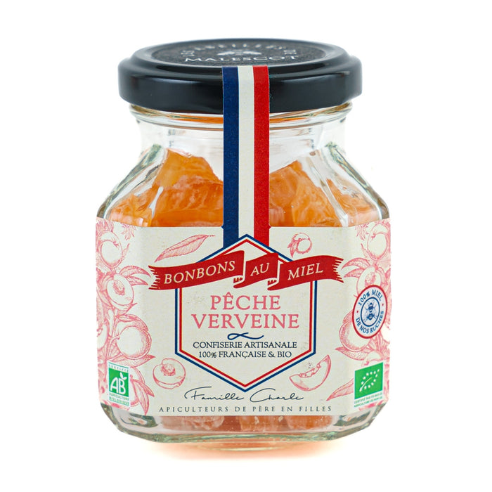 Les Abeilles de Malescot - Honey Candies Peach & Verbena, 130g (4.5oz) - myPanier