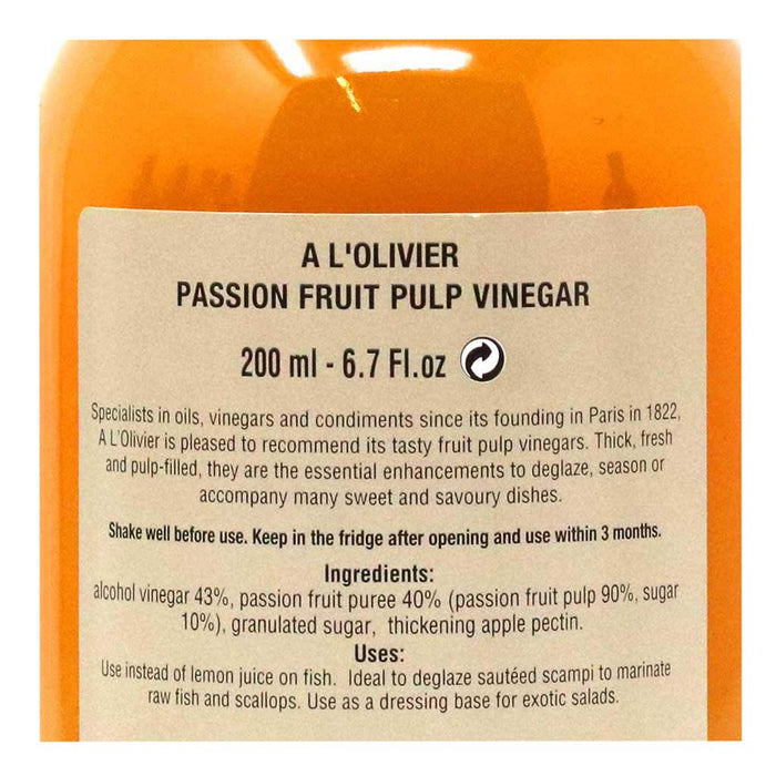 A L'Olivier - Passionfruit Infused Fruit Vinegar - myPanier
