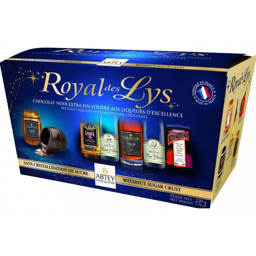Abtey - Royal des Lys Liqueur Filled Dark Chocolates, 220g Ballotin - myPanier