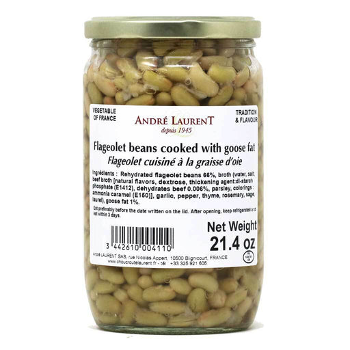 Andre Laurent - Flageolet Beans Cooked in Goose Fat, 600g (21oz) Jar - myPanier