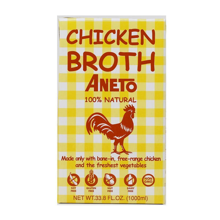 Aneto - 100% Natural Chicken Broth, 33.8 fl oz (1000ml) - myPanier
